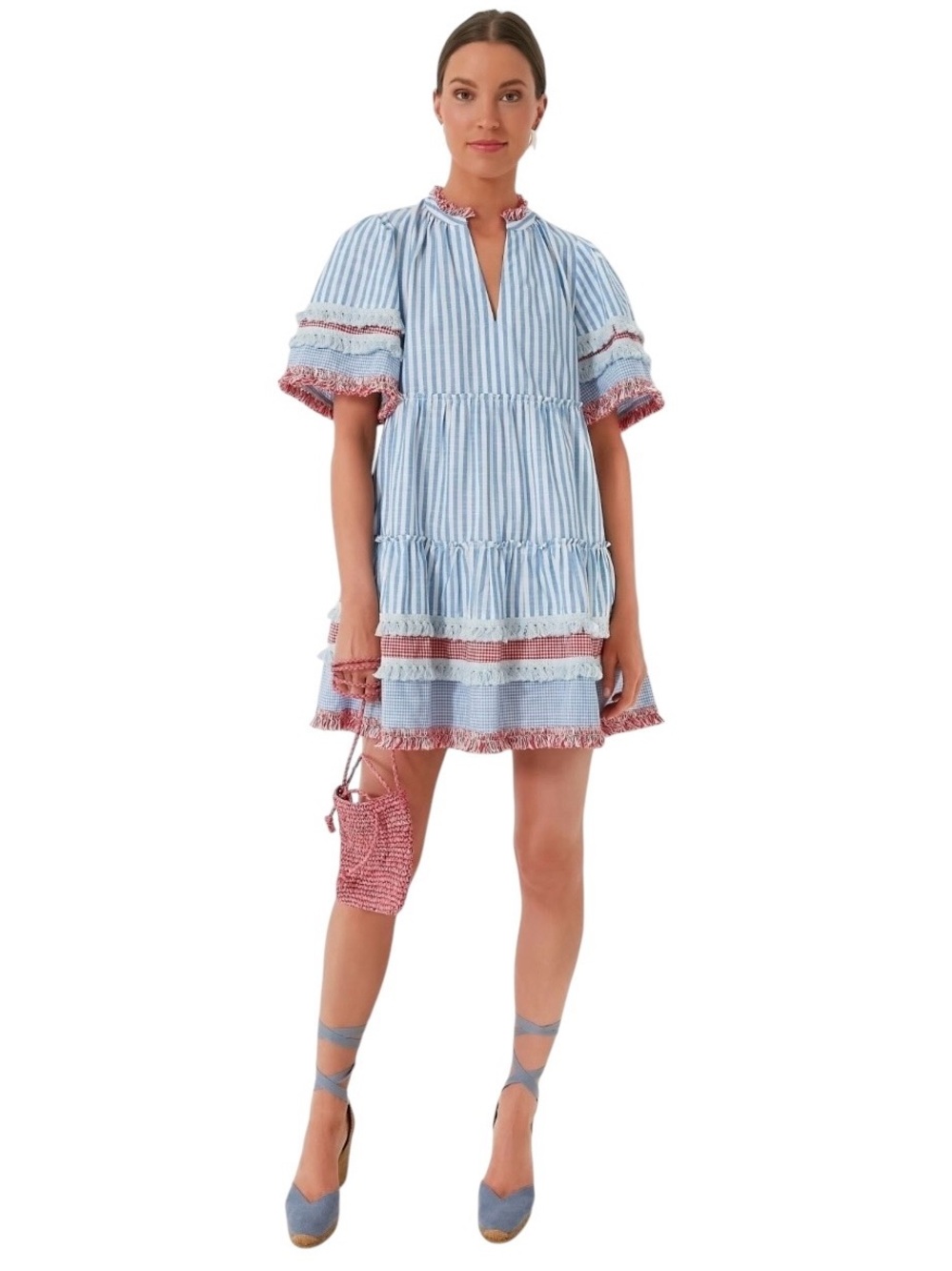 NWT Tuckernuck Savannah Stripe Crawford Dress Large Blue/White